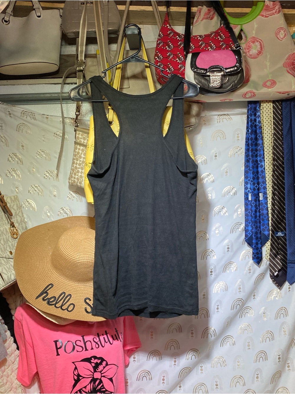 No Boundaries Black Tank Top with Pink and Orange Heart Palm Graphic - Picture 6 of 6